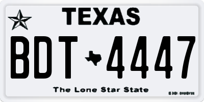 TX license plate BDT4447