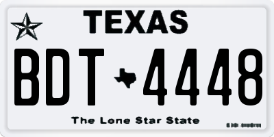 TX license plate BDT4448