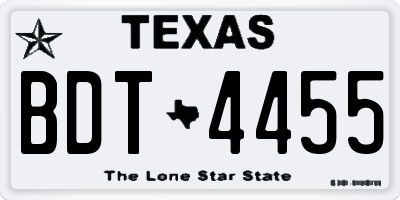 TX license plate BDT4455