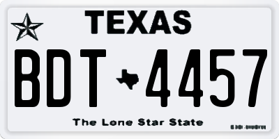 TX license plate BDT4457
