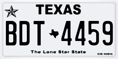 TX license plate BDT4459