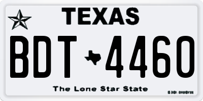 TX license plate BDT4460