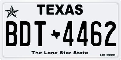 TX license plate BDT4462