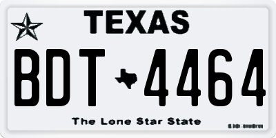 TX license plate BDT4464