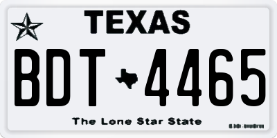 TX license plate BDT4465