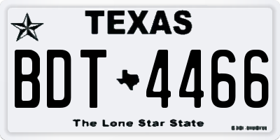 TX license plate BDT4466