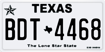 TX license plate BDT4468