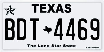 TX license plate BDT4469