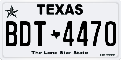 TX license plate BDT4470