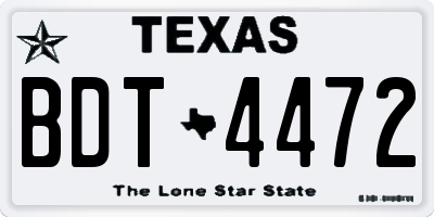 TX license plate BDT4472