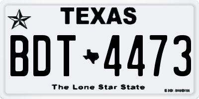 TX license plate BDT4473