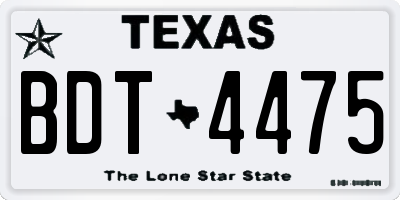 TX license plate BDT4475