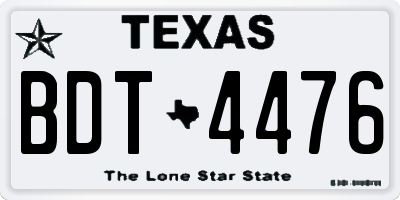 TX license plate BDT4476