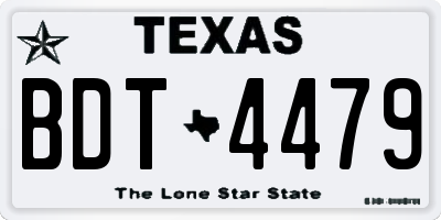TX license plate BDT4479