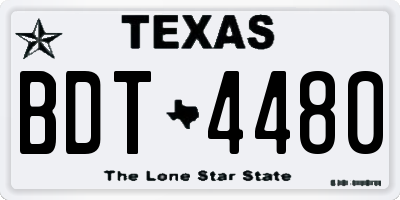 TX license plate BDT4480