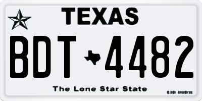TX license plate BDT4482