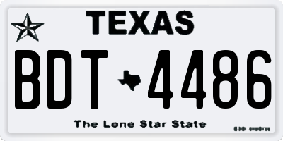 TX license plate BDT4486