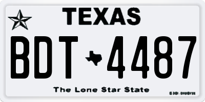 TX license plate BDT4487