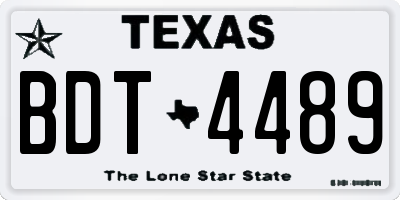 TX license plate BDT4489