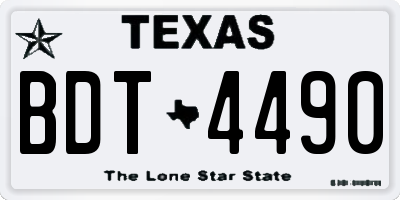 TX license plate BDT4490