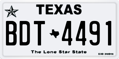 TX license plate BDT4491