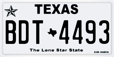 TX license plate BDT4493