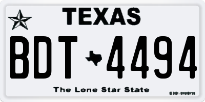 TX license plate BDT4494