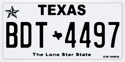 TX license plate BDT4497