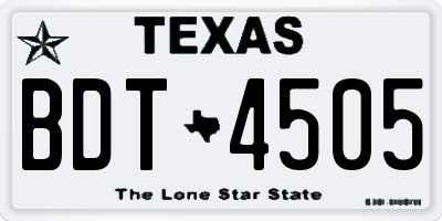 TX license plate BDT4505