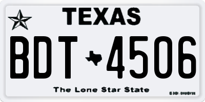 TX license plate BDT4506