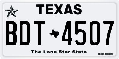 TX license plate BDT4507