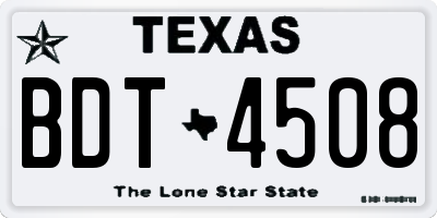 TX license plate BDT4508
