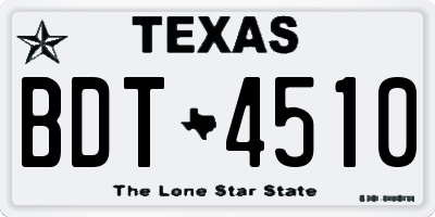 TX license plate BDT4510