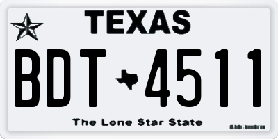TX license plate BDT4511