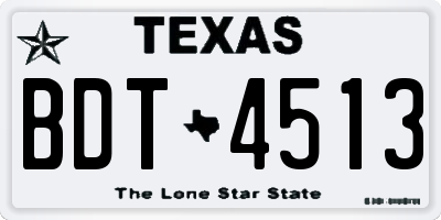TX license plate BDT4513