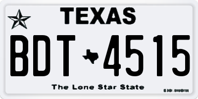 TX license plate BDT4515