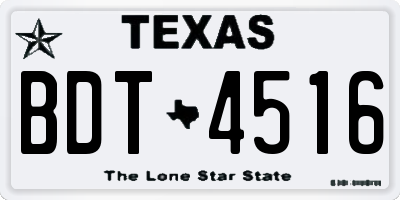TX license plate BDT4516