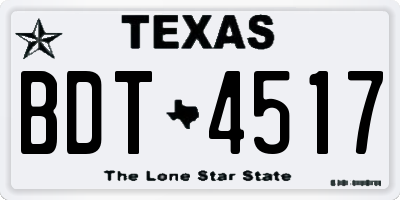 TX license plate BDT4517