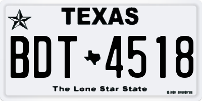 TX license plate BDT4518