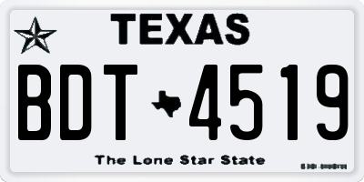 TX license plate BDT4519