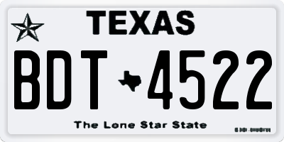 TX license plate BDT4522