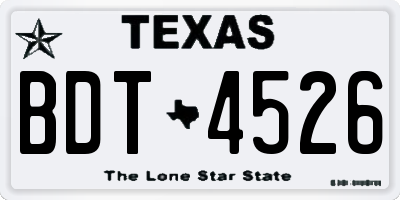 TX license plate BDT4526