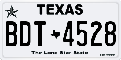 TX license plate BDT4528