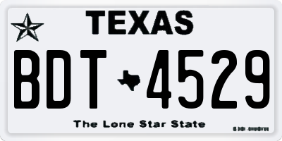 TX license plate BDT4529