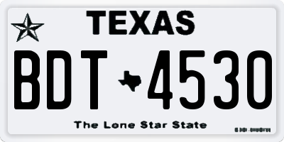 TX license plate BDT4530