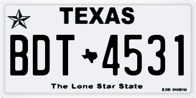 TX license plate BDT4531
