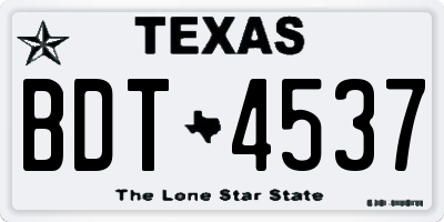 TX license plate BDT4537