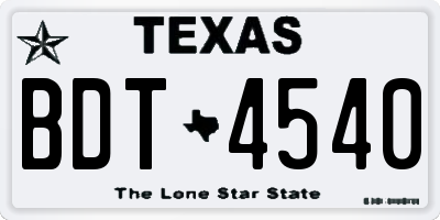 TX license plate BDT4540