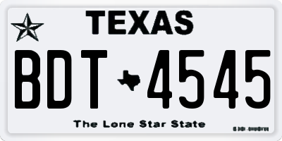 TX license plate BDT4545