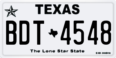 TX license plate BDT4548